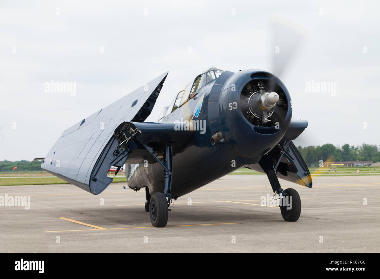 Les pêcheurs, Indiana, USA - 6 juin 2015 : les pêcheurs de l'aéronautique, TBF Avenger sur le tarmac lors de l'Airshow Banque D'Images