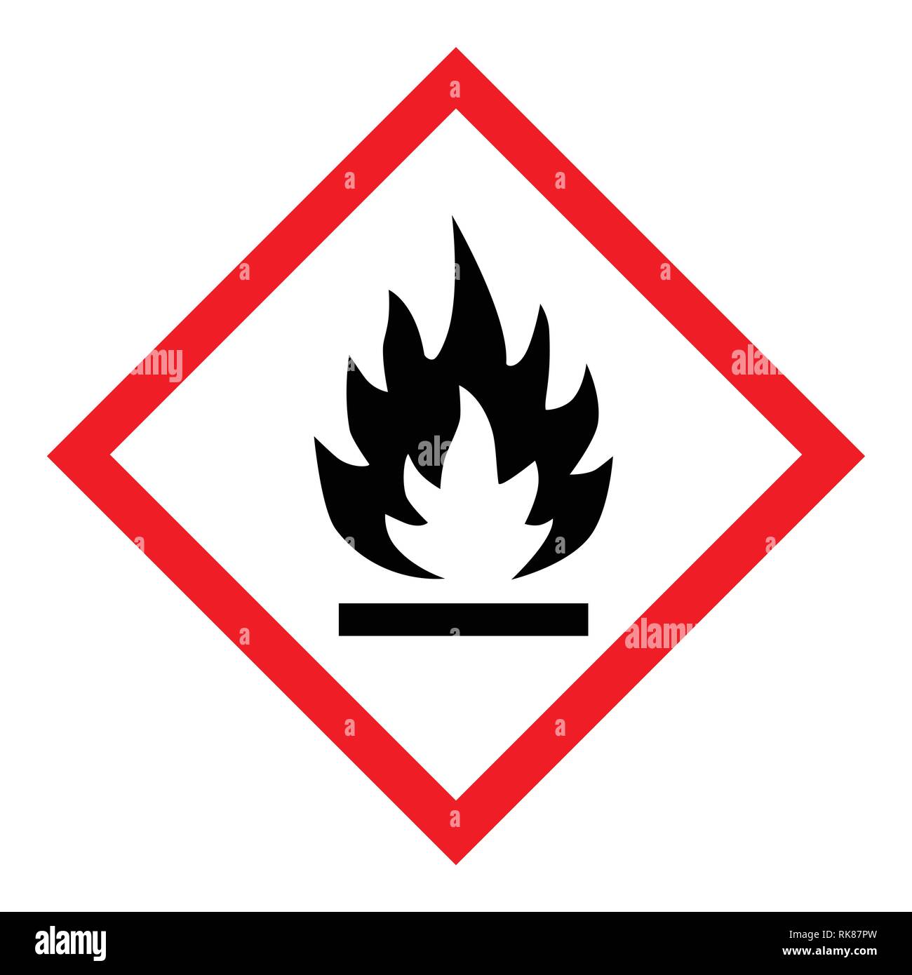 Vector illustration pictogramme de danger SGH - inflammable , signe de détresse icône inflammables isolé sur fond blanc Illustration de Vecteur