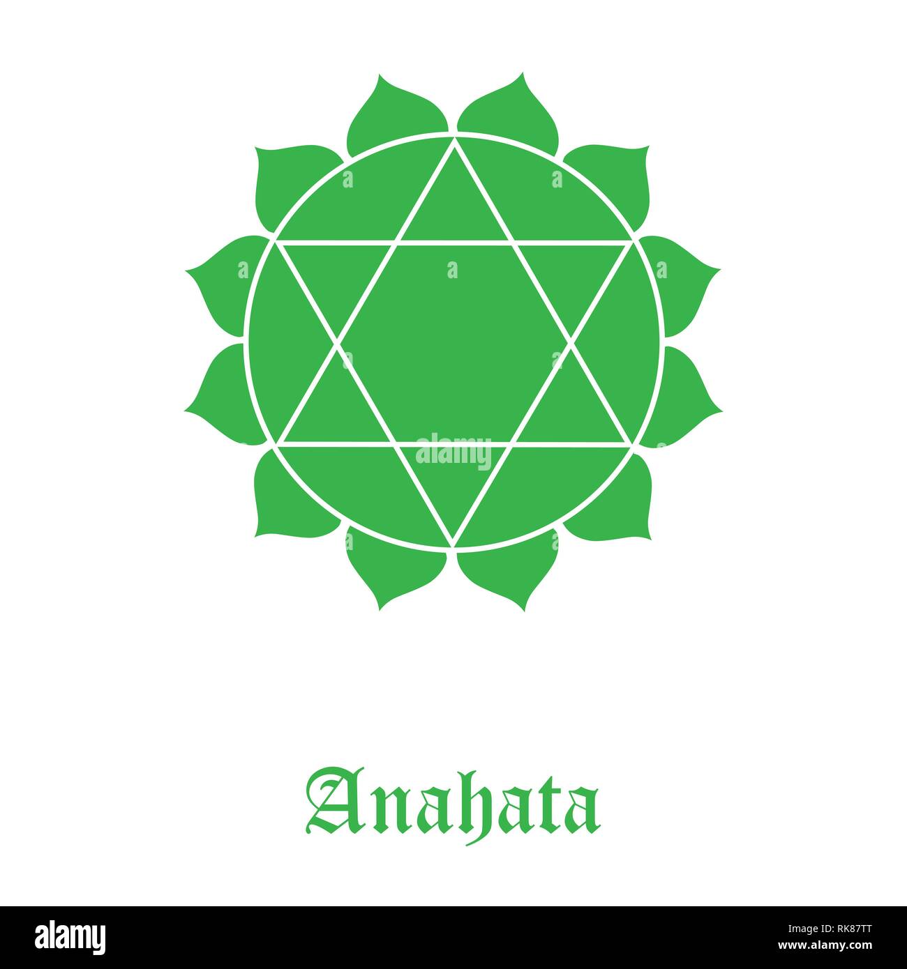 Illustration vecteur symbole Chakra Anahata. Le Chakra du coeur Illustration de Vecteur