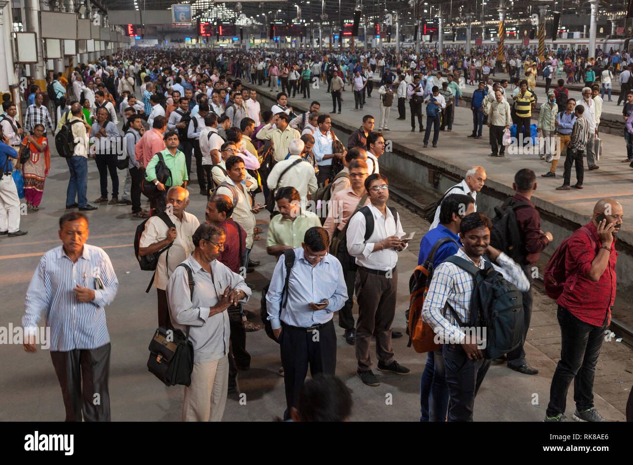 La gare Chhatrapati Shivaji, Mumbai, Inde Banque D'Images