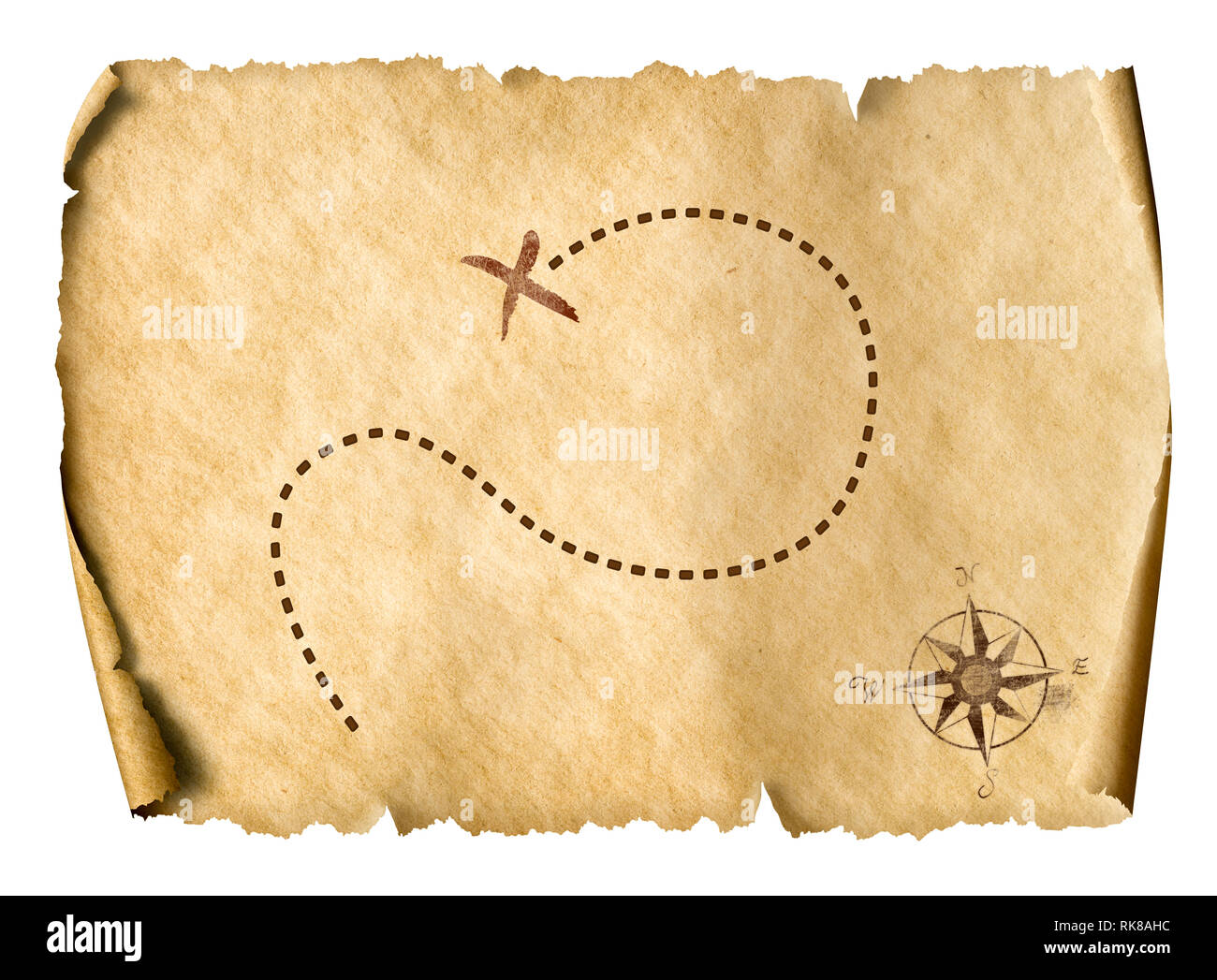 Carte au Trésor simple isolé 3d illustration Banque D'Images