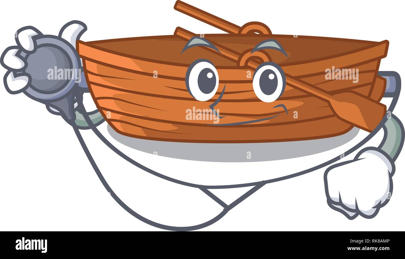 Médecin bateau en bois dans la forme de dessin animé Illustration de Vecteur