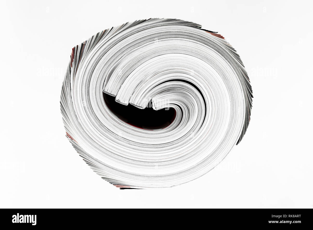 Surface de fond de quelques magazines torsadées isolé sur fond blanc Banque D'Images
