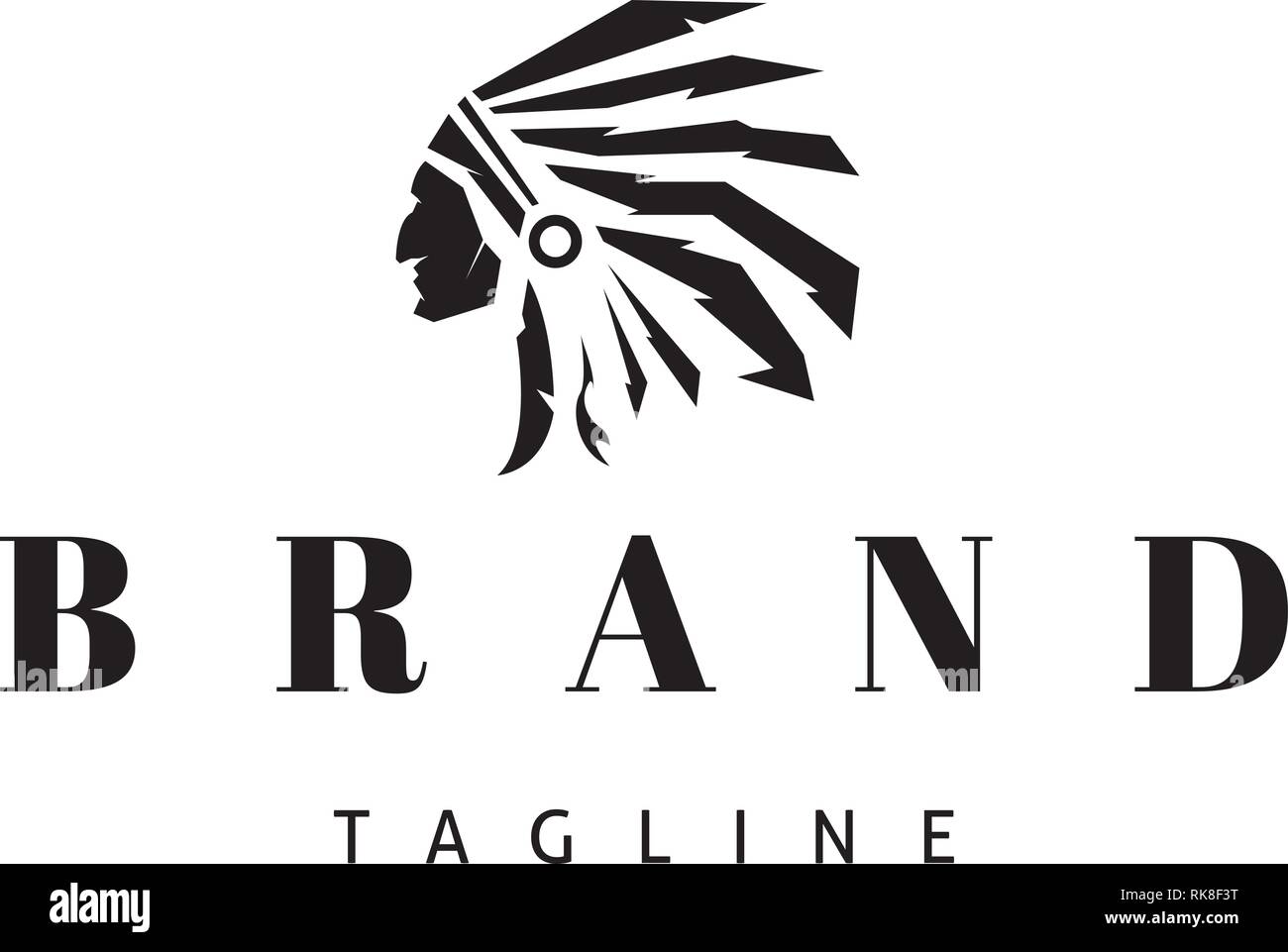 Injun Redskins noir indien image logo Vector Illustration de Vecteur