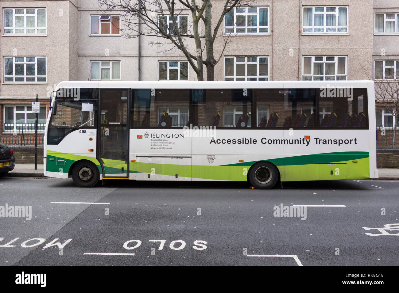 Transport bus communautaire accessible d'Islington, Londres, Royaume-Uni Banque D'Images Transport bus communautaire accessible d'Islington, Londres, Royaume-Uni Banque D'Images