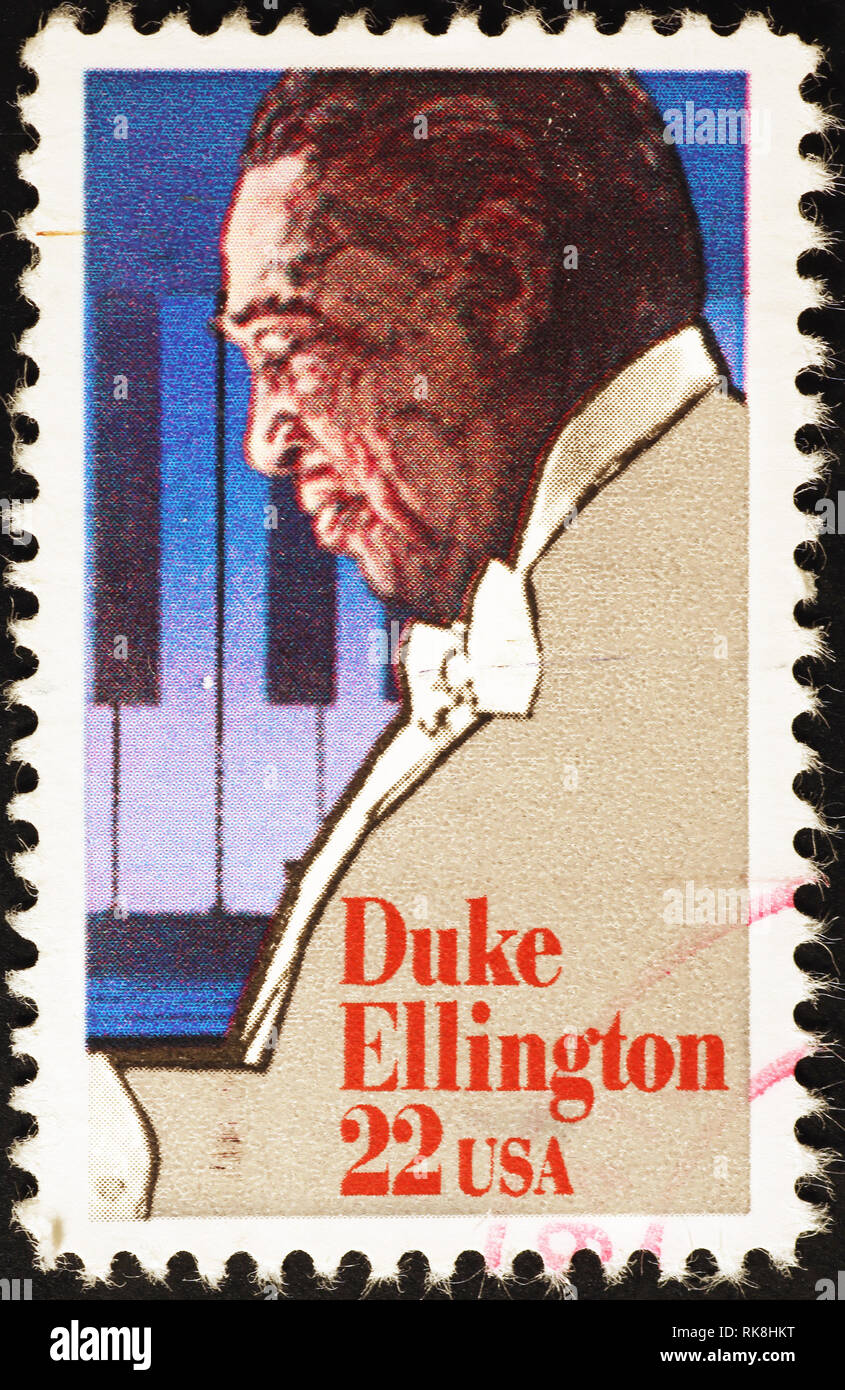 Musicien Duke Ellington sur timbre américain Banque D'Images