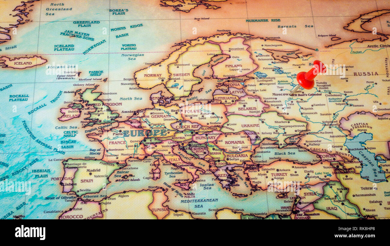 Broche Rouge à Moscou, Russie Banque D'Images