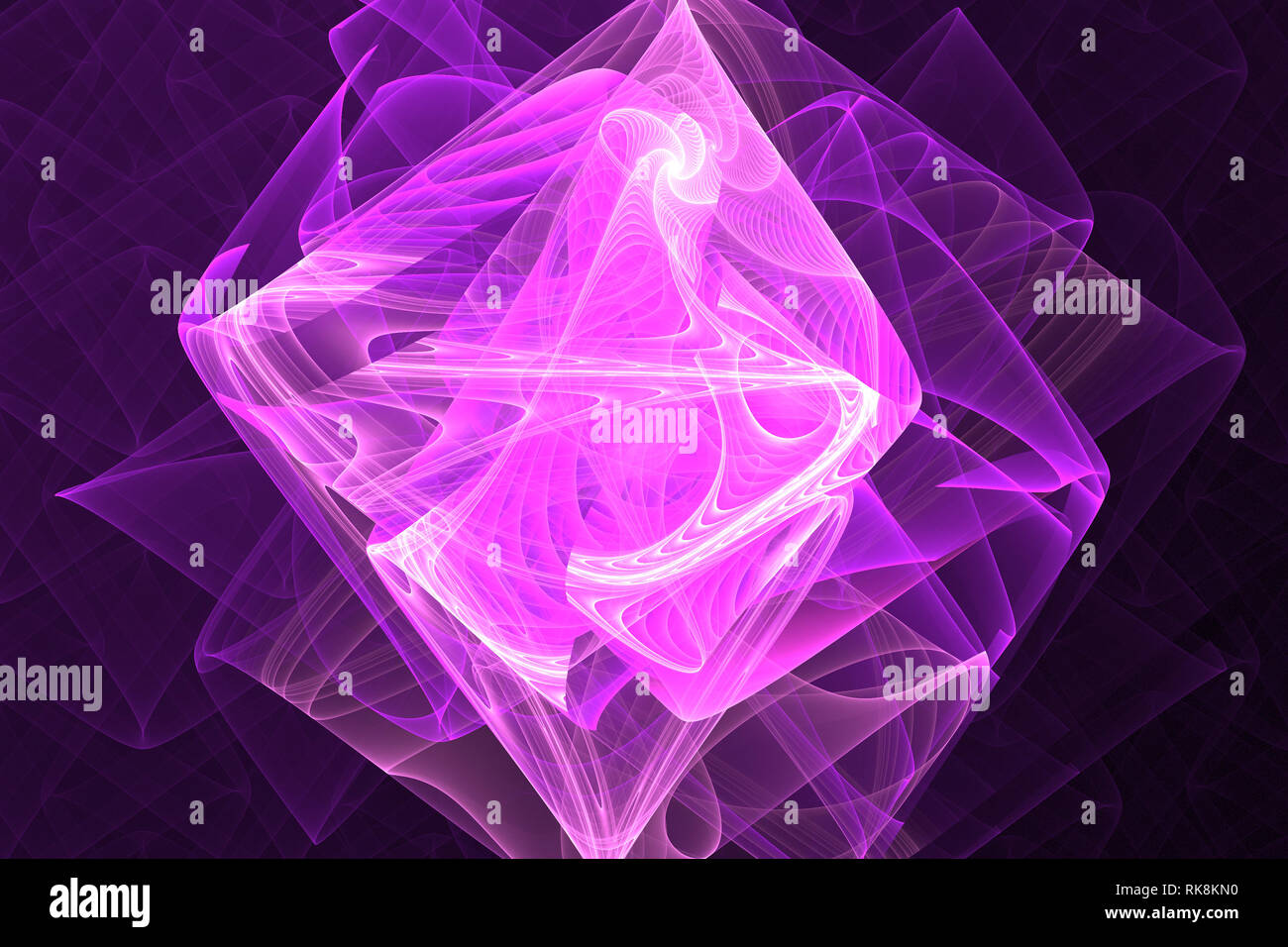 Forme fractale géométrique animé peut illustrer la rêverie imagination rêves espace psychédélique magic explosion nucléaire rayonnement modèles de fréquence Banque D'Images