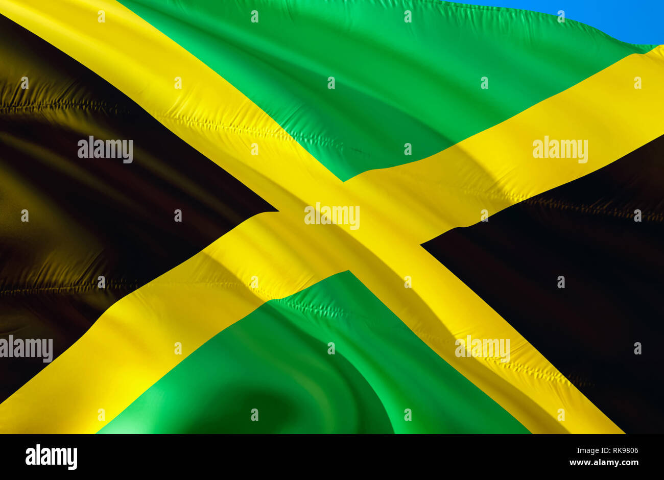 drapeau-de-la-jama-que-waving-flag-3d-design-le-symbole-national-de