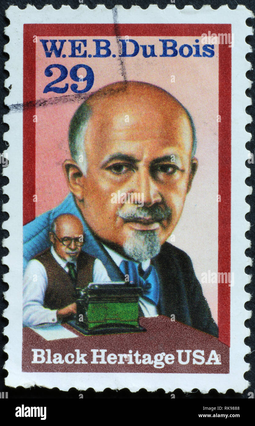 Patrimoine noir, W.E.B. Du Bois sur timbre américain Banque D'Images