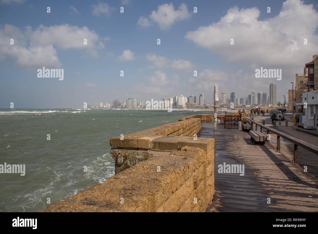 Vue sur centre ville de Tel Aviv comme vu à partir de la rue de Jaffa, Tel Aviv, Israël Banque D'Images