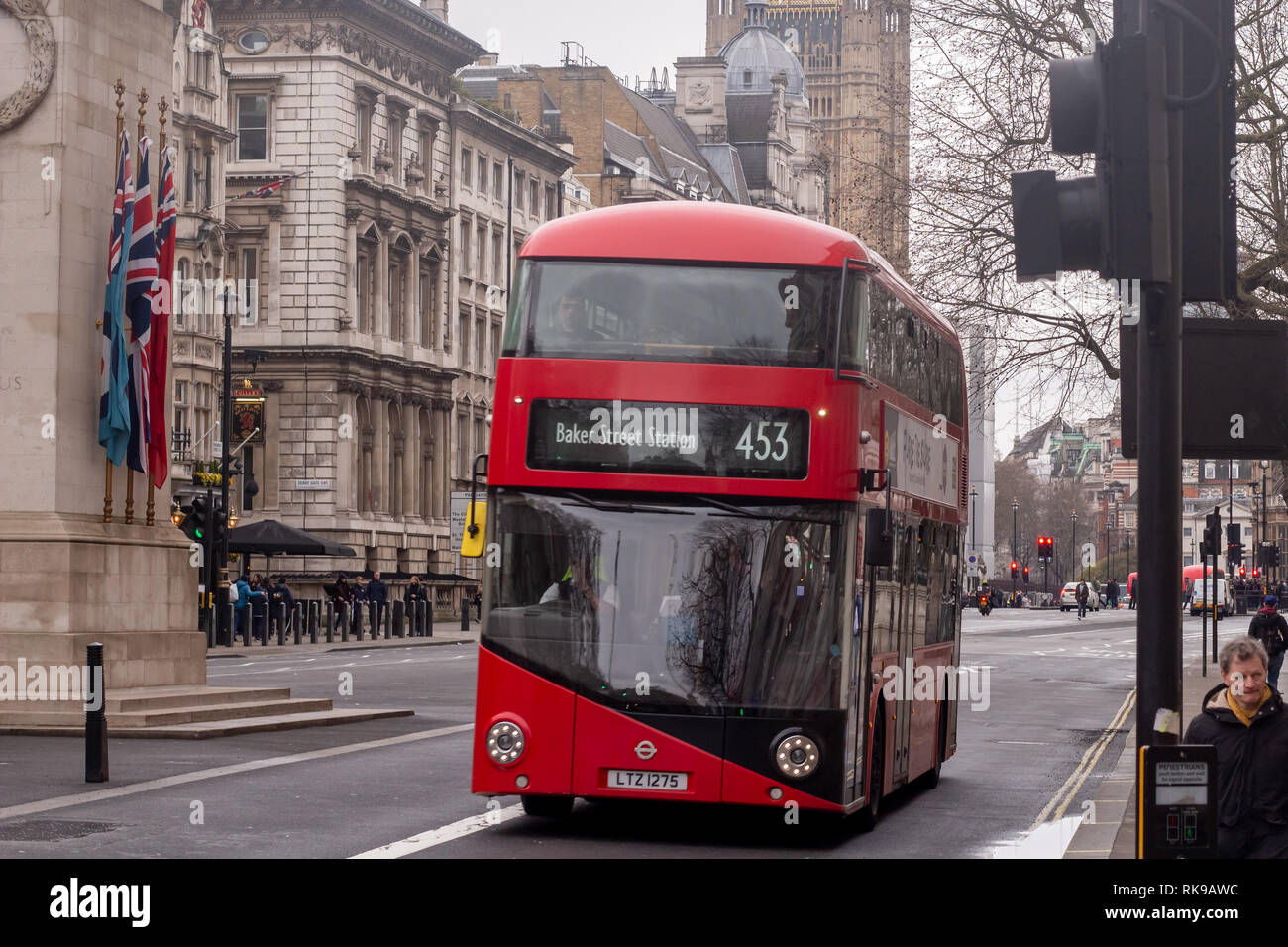 L'itinéraire de bus de Baker Street à Londres, Royaume-Uni Banque D'Images