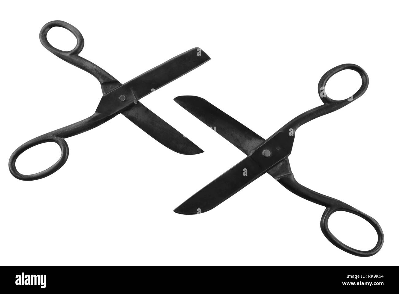 Ciseaux rouillés anciens isolé sur fond blanc Banque D'Images