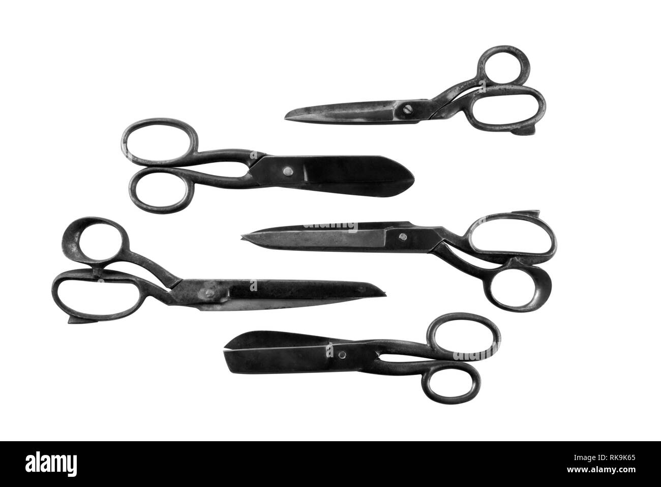 Ciseaux rouillés anciens isolé sur fond blanc Banque D'Images