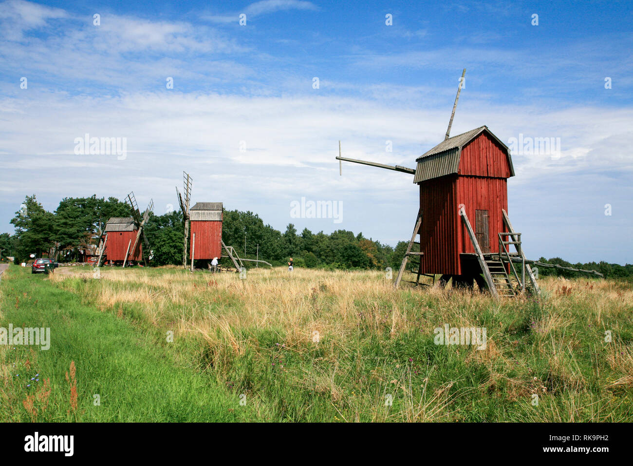 Moulins à vent à Öland Störlinge Banque D'Images