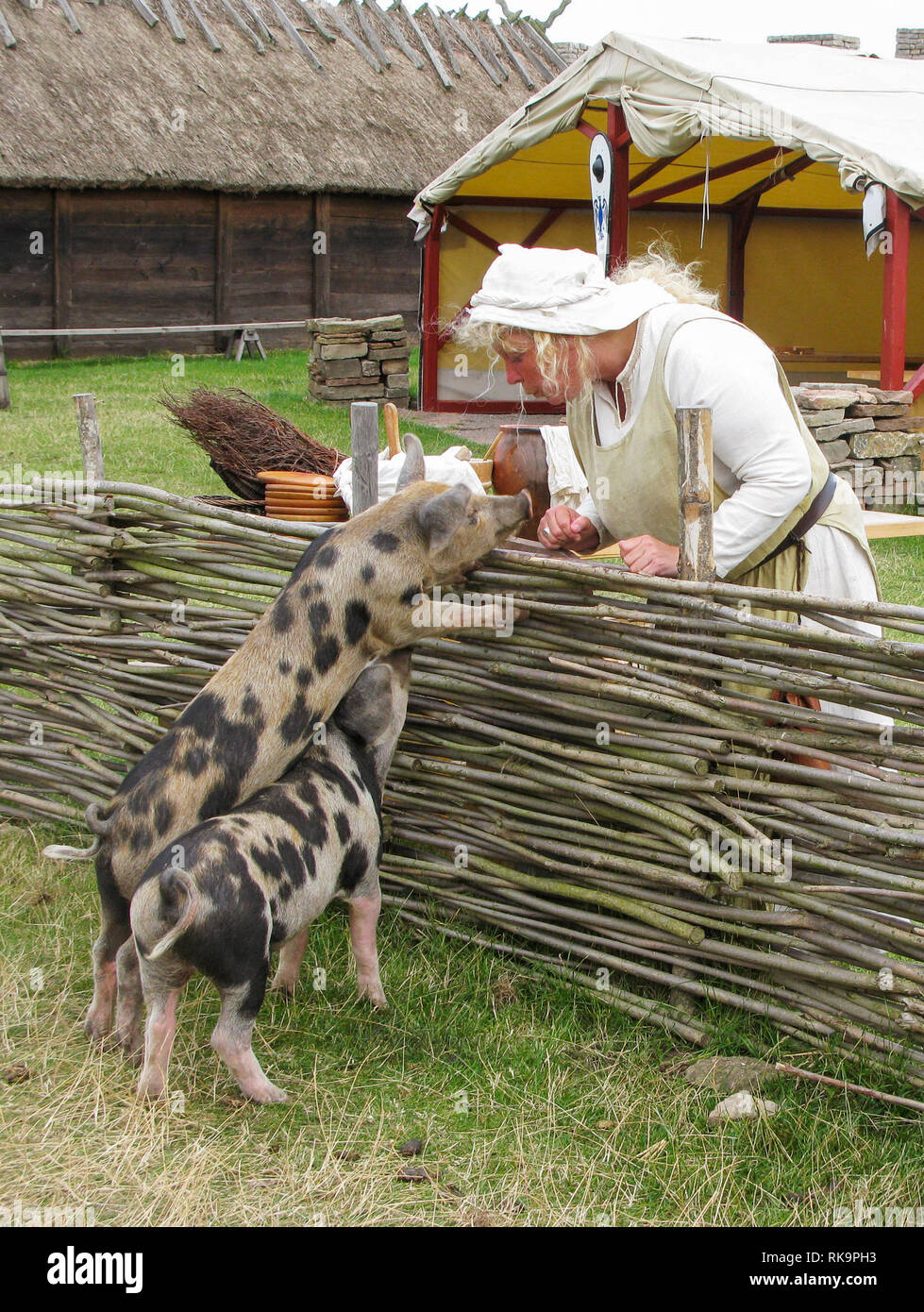 EKETORP est un âge de fer fort à Alvaret reconstruit à Öland Banque D'Images