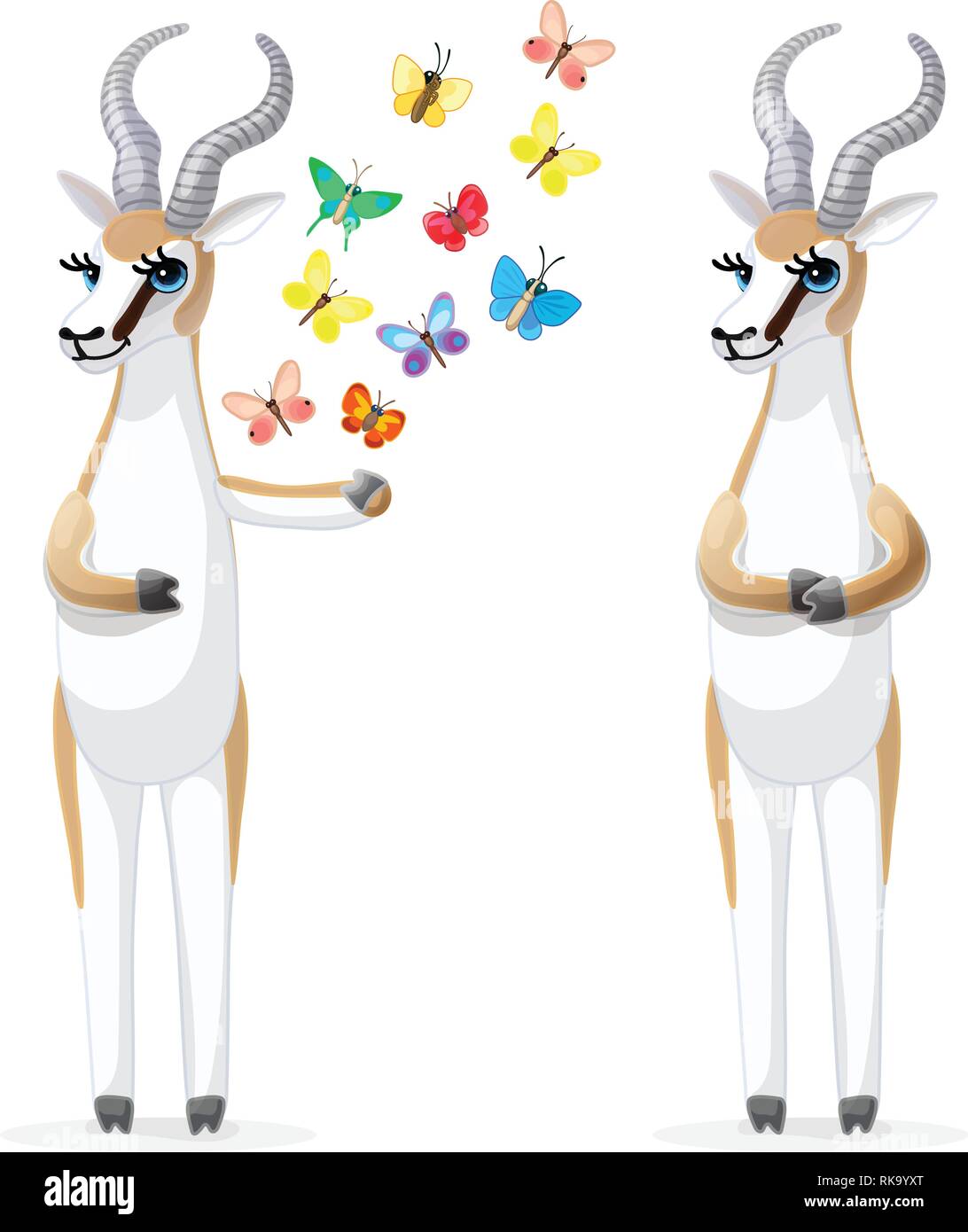 Vector cartoon animal : clipart gazelle dorcas Illustration de Vecteur