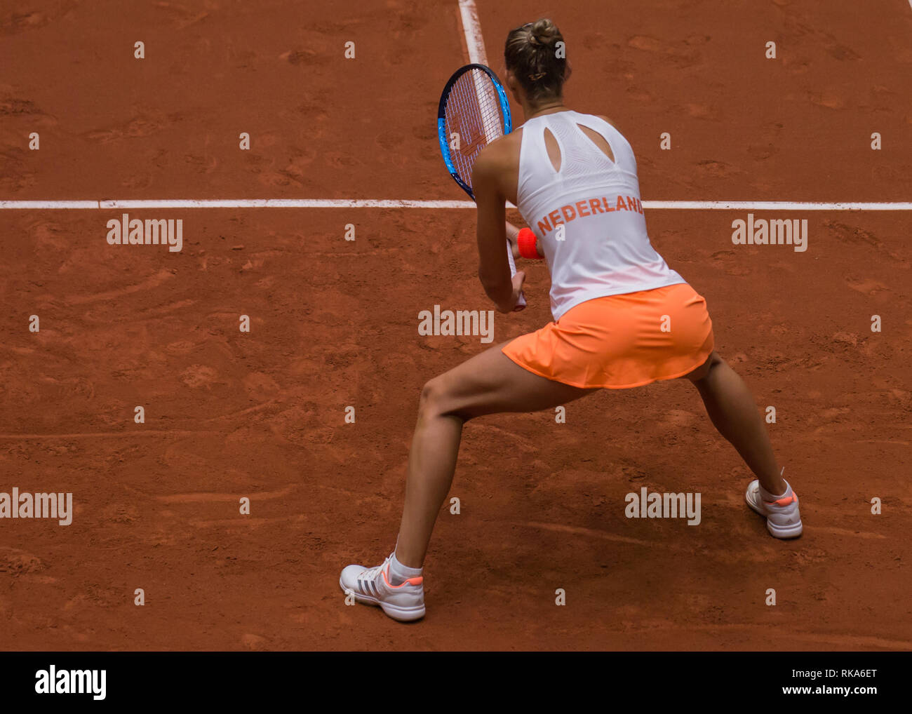 9 février 2019, Den Bosch Pays-Bas Tennis, Fed Cup Pays-bas v Canada Arantxa Rus : Crédit photos Orange vof/Alamy Live News Banque D'Images