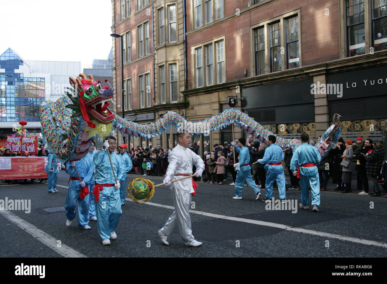 Newcastle, Royaume-Uni. Février 10th 2019. Célébration du nouvel an chinois du cochon sur Stowel Street, City Centre, Credit: DEW/Alamy Live News Banque D'Images