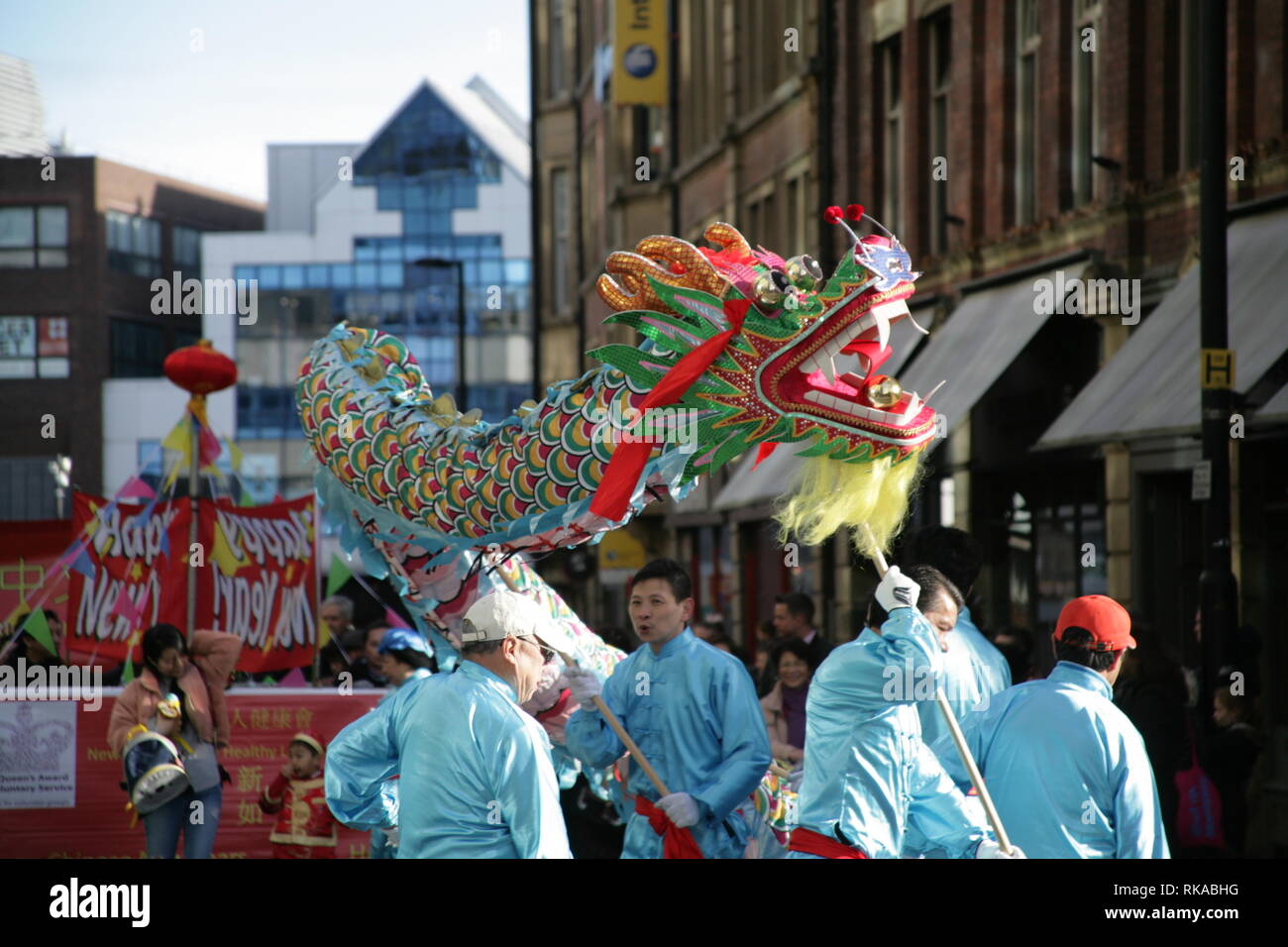 Newcastle, Royaume-Uni. Février 10th 2019. Célébration du nouvel an chinois du cochon sur Stowel Street, City Centre, Credit: DEW/Alamy Live News Banque D'Images