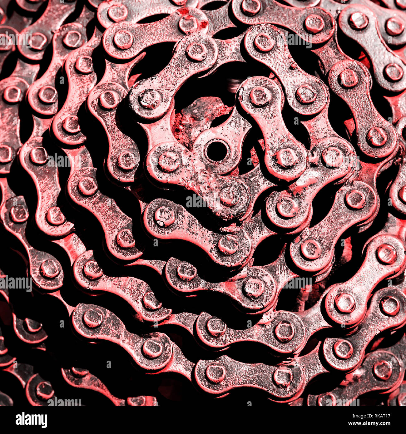 Résumé motif moderne industrielle des chaînes soudées location. Background Steampunk. Image tonique Banque D'Images