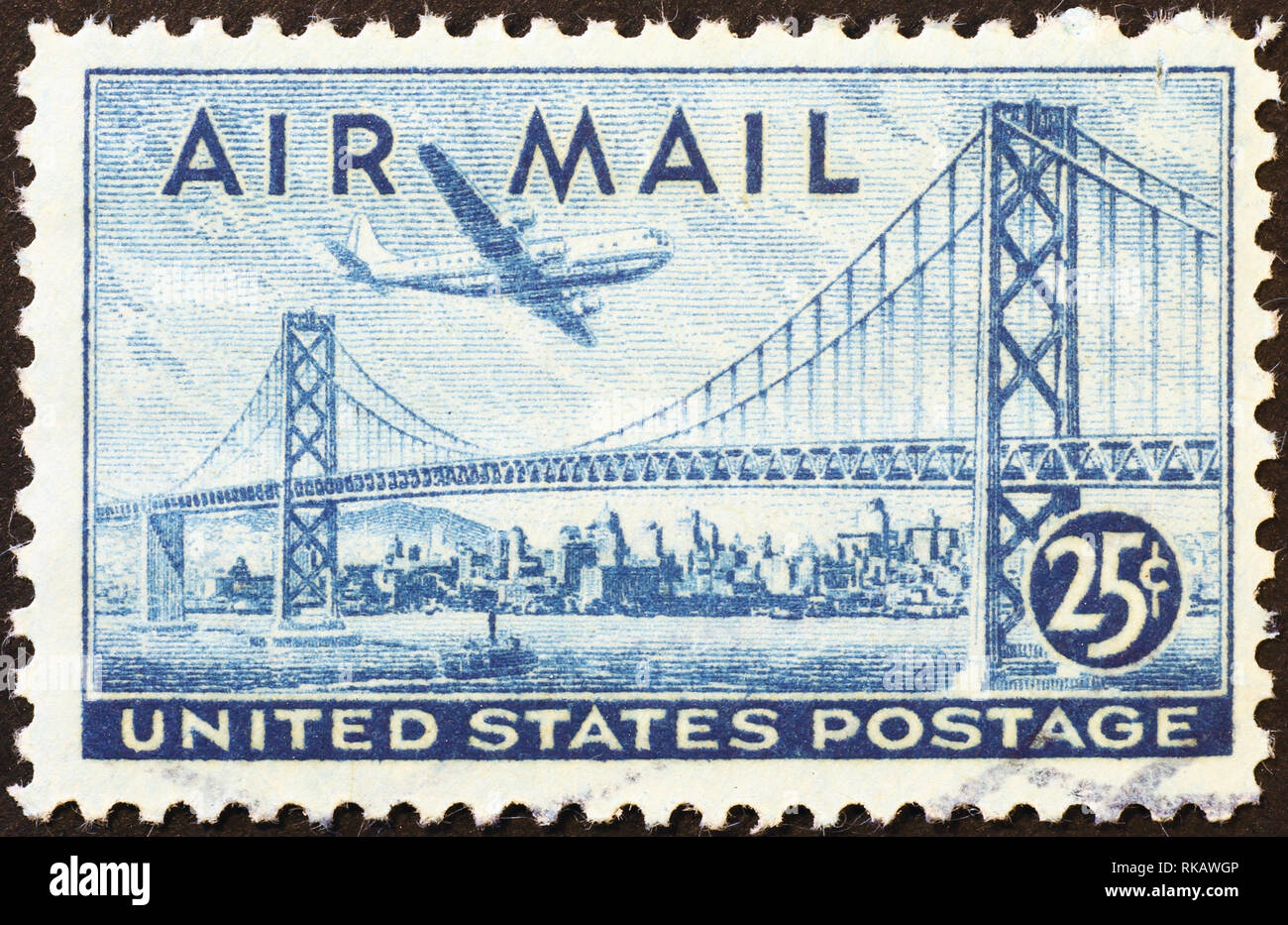 American Vintage timbre poste aérienne Banque D'Images