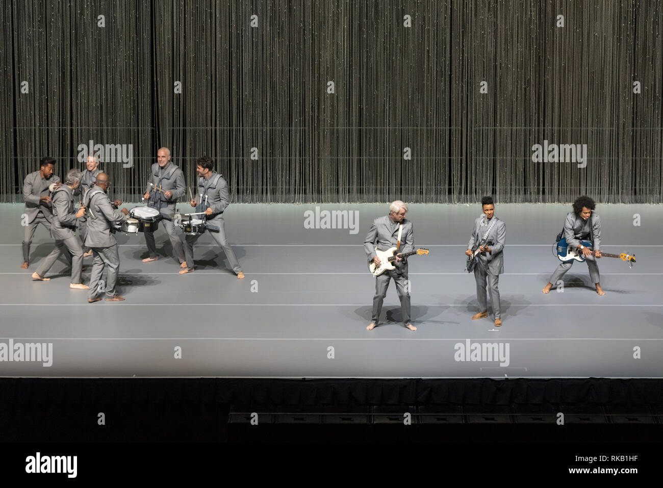 David Byrne's American Utopia tour Premier Direct Arena, Leeds, UK, 21 Octobre 2018 Banque D'Images