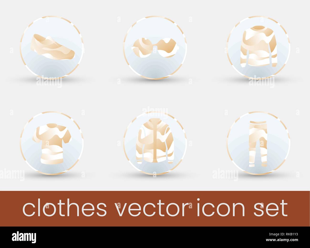 Vêtements rouge Icon Set Illustration de Vecteur