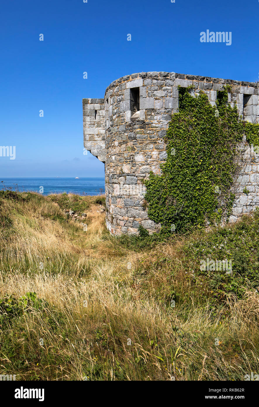 La tour de l'intérieur des terres plus fort Tourgis sur Alderney Banque D'Images
