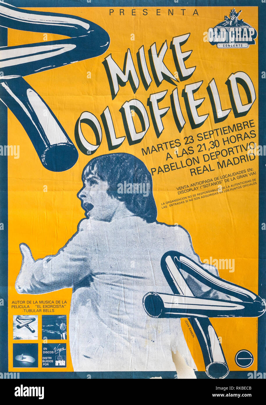 Mike Oldfield, Madrid 1980, tournée de concerts de musique ancienne Banque D'Images