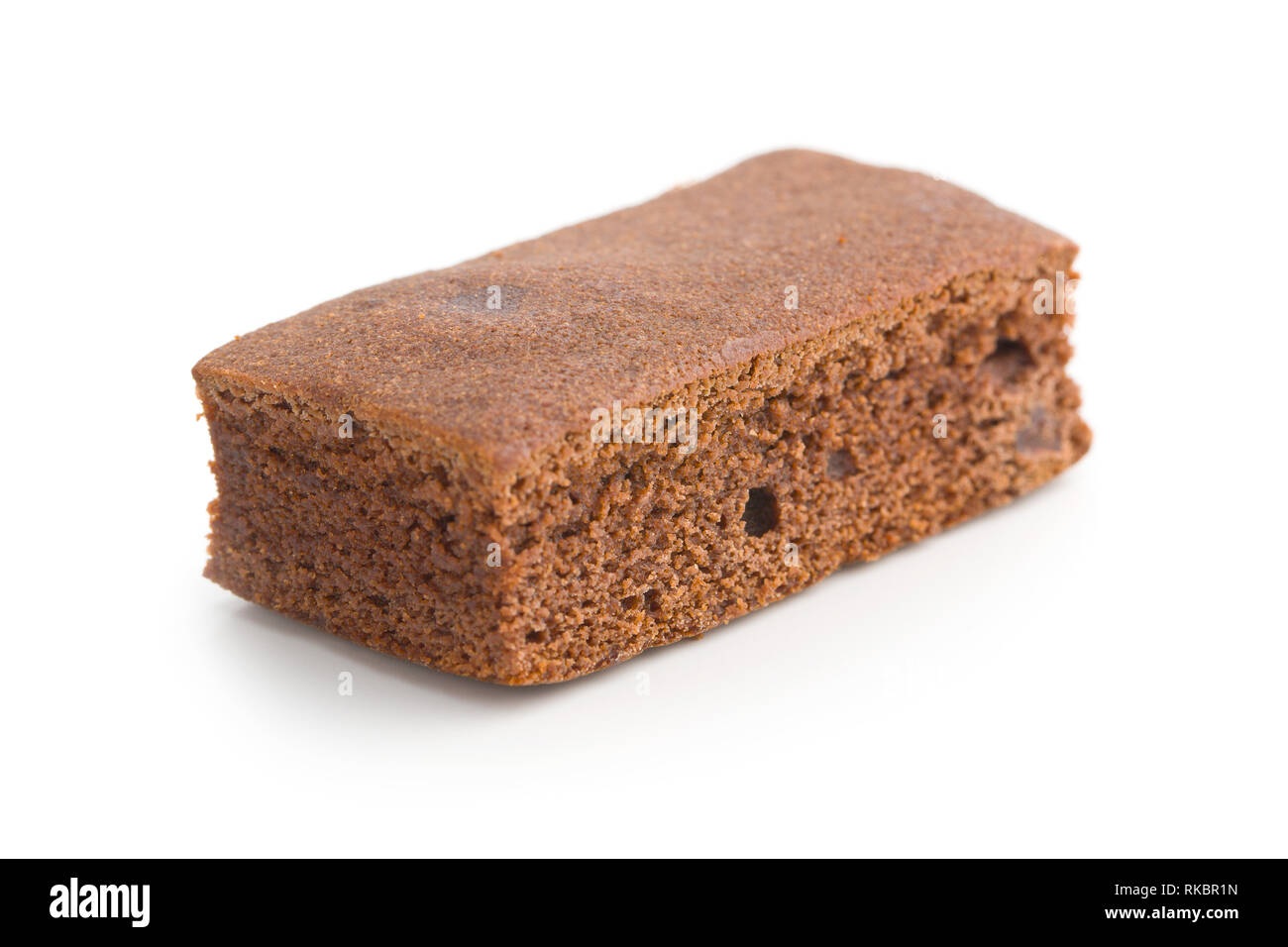 Brownies au chocolat sucré isolé sur fond blanc. Banque D'Images