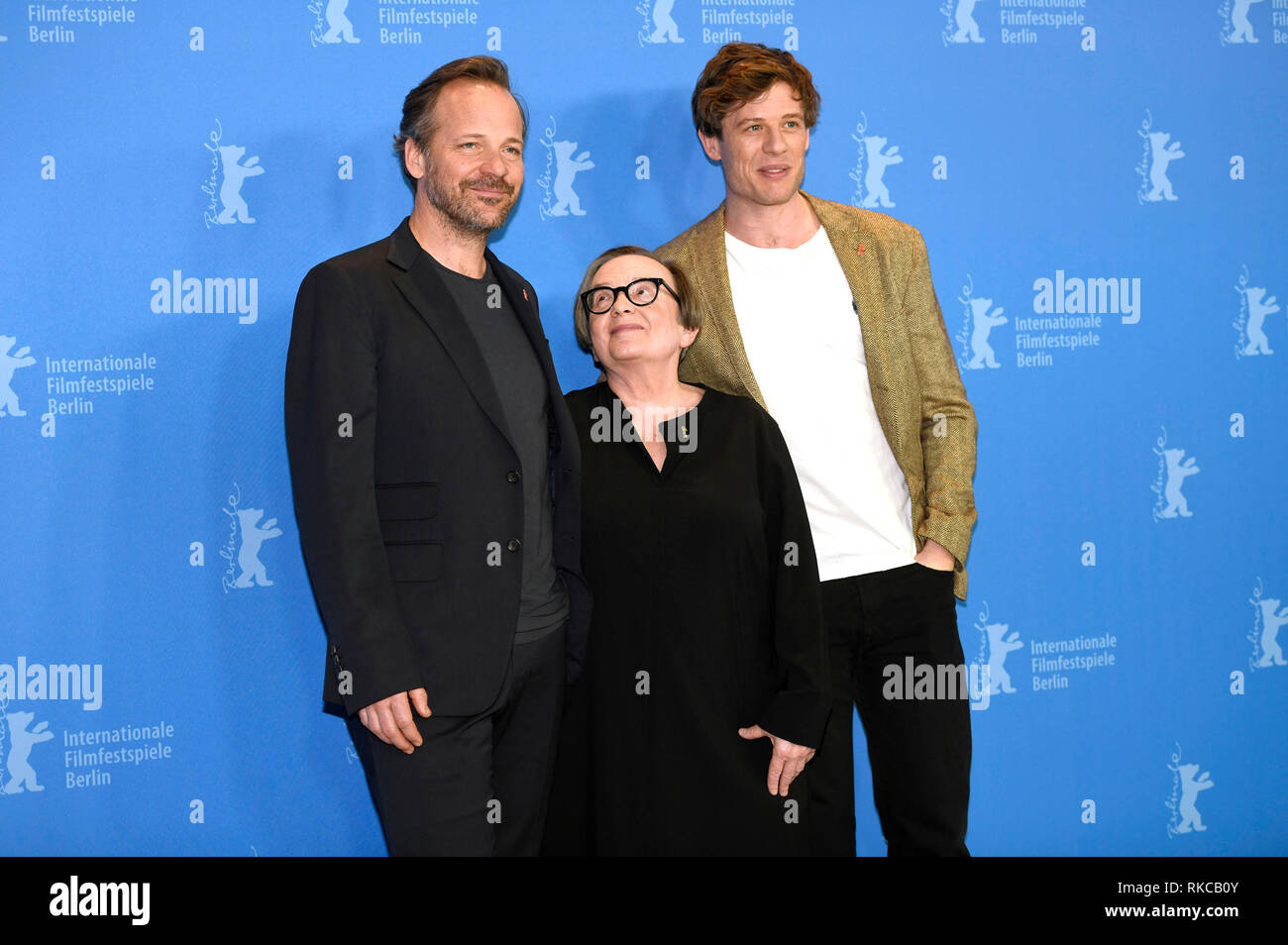 Peter Sarsgaard, Agnieszka Holland et James Norton au cours de la 'Mr. Photocall de Jones à la 69ème Festival International du Film de Berlin / Berlinale 2019 à l'hôtel Grand Hyatt le 10 février 2019 à Berlin, Allemagne. Banque D'Images