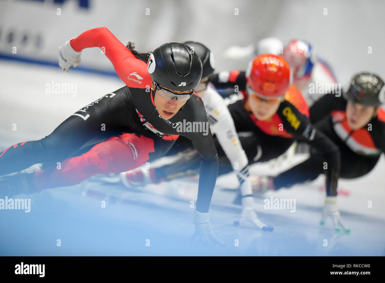 Torino, Italie. 10 Février, 2019. La Coupe du monde ISU de patinage de vitesse courte piste qui a eu lieu à la patinoire De Amicis 32 Torino. Dans l'image CHARLES Alyson pouvez. Damiano Benedetto/ Alamy Live News Banque D'Images