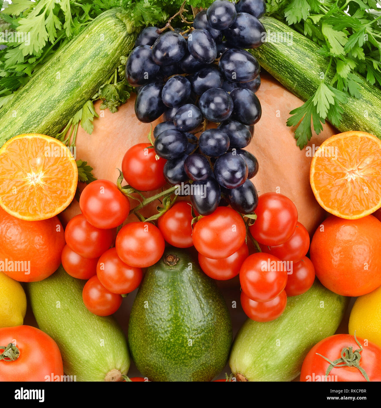 Arrière-plan lumineux de fruits et légumes Banque D'Images