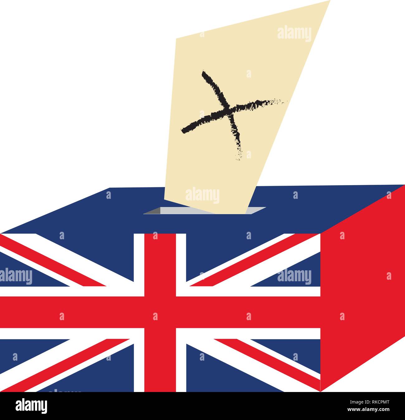Brexit United Kingdom (UK) Élection générale 2017 vector illustration. Boîte de scrutin comme British Union Jack flag. Royaume-uni vote. Illustration de Vecteur