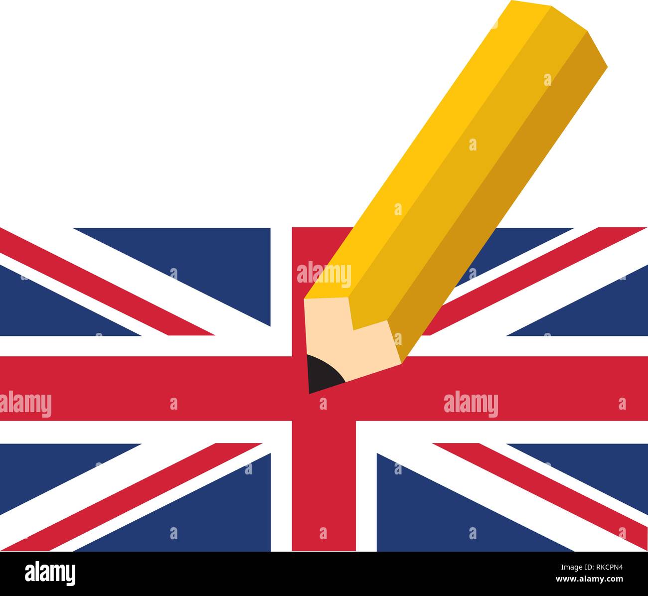 Royaume-uni (UK) Élection générale 2017 vector illustration. Crayon avec British Union Jack Flag. Royaume-uni vote. Illustration de Vecteur