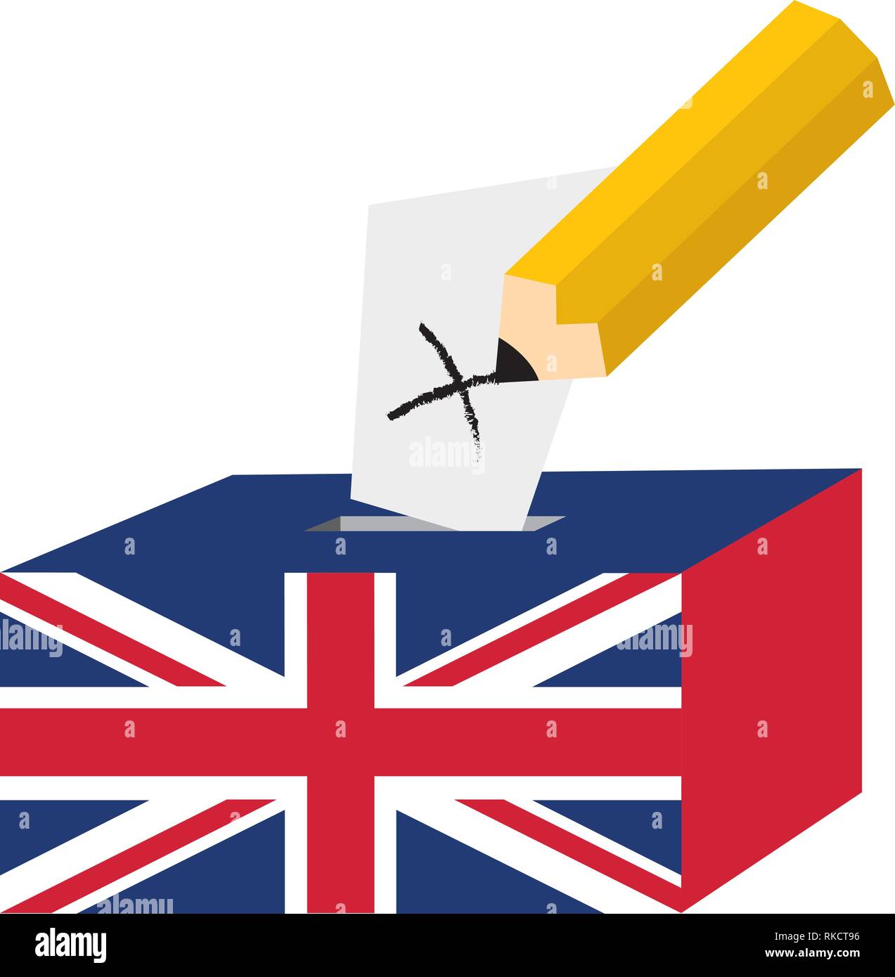 Royaume-uni (UK) Élection générale 2017 vector illustration. Boîte de scrutin comme British Union Jack flag. Royaume-uni vote. Illustration de Vecteur