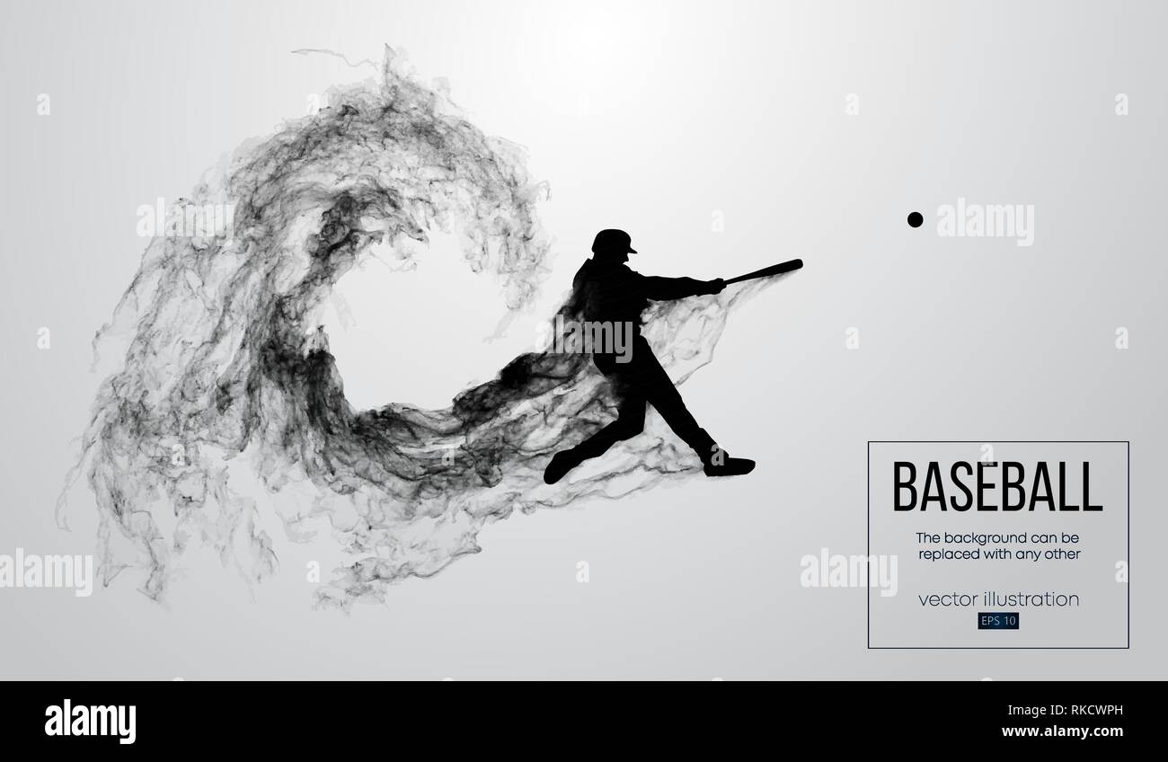 Abstract silhouette d'un joueur de baseball batter Illustration de Vecteur