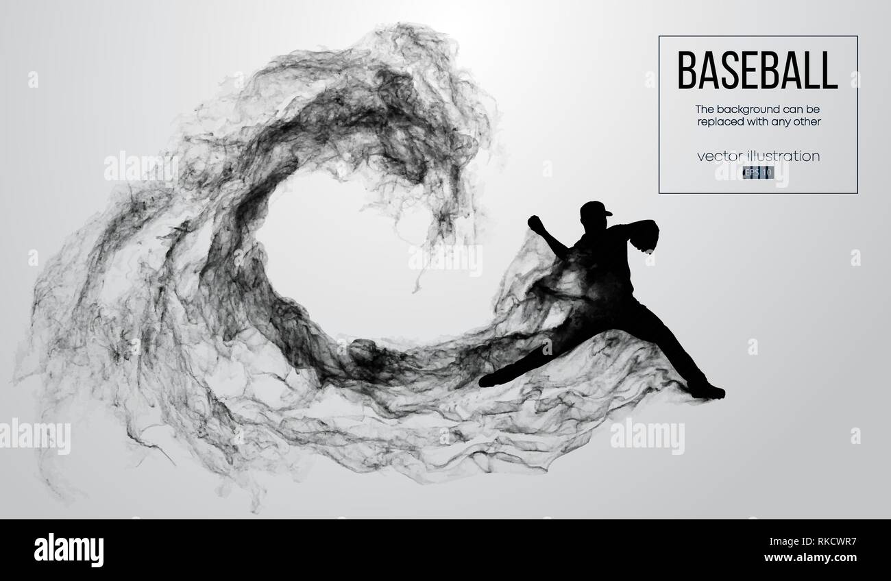 Abstract silhouette d'un joueur de baseball pitcher Illustration de Vecteur