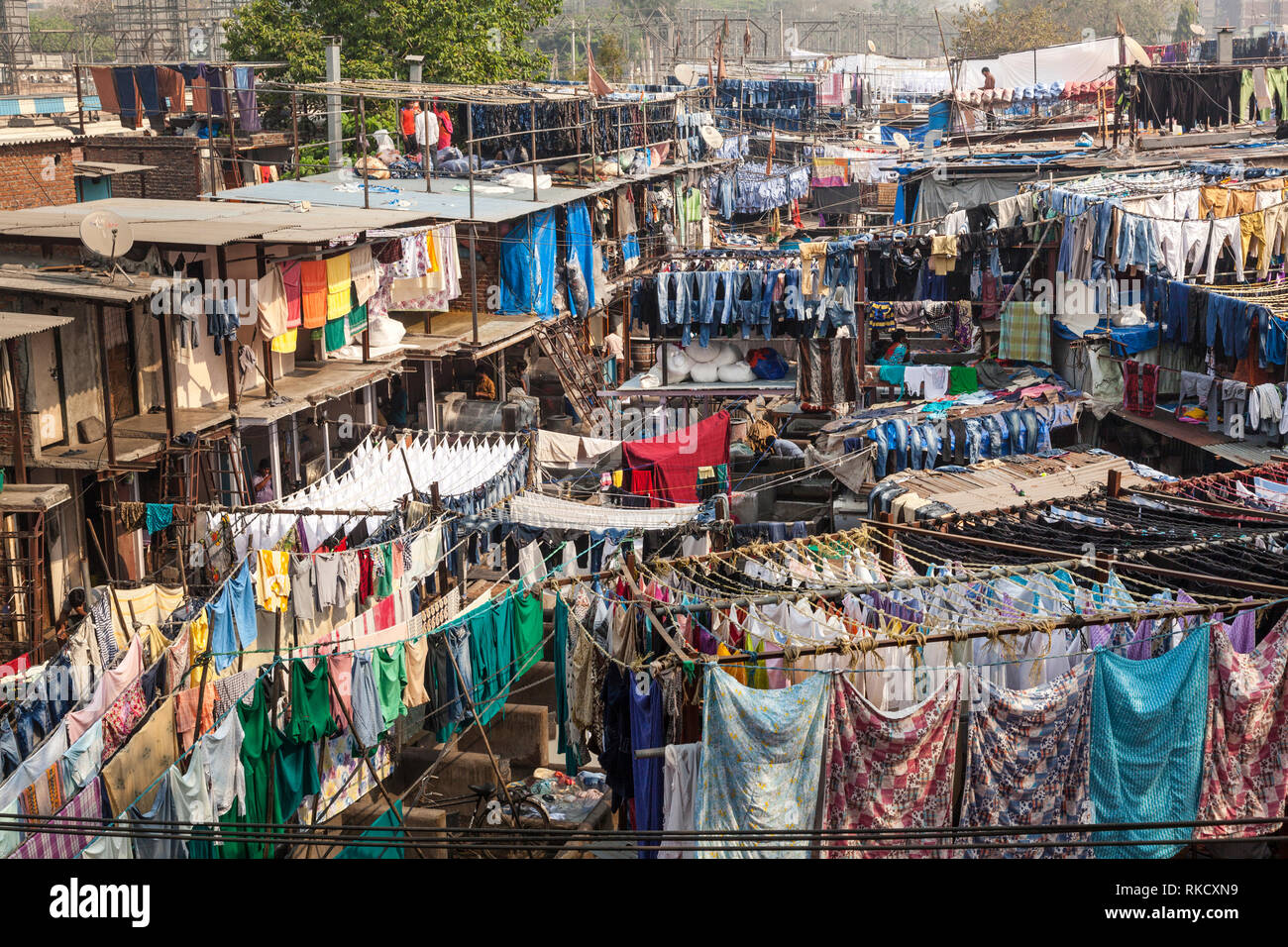 Mahalaxmi Dhobi Ghat, Mumbai, Inde Banque D'Images