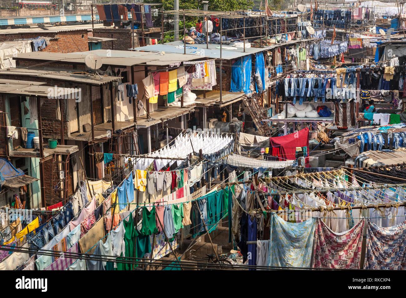 Mahalaxmi Dhobi Ghat, Mumbai, Inde Banque D'Images