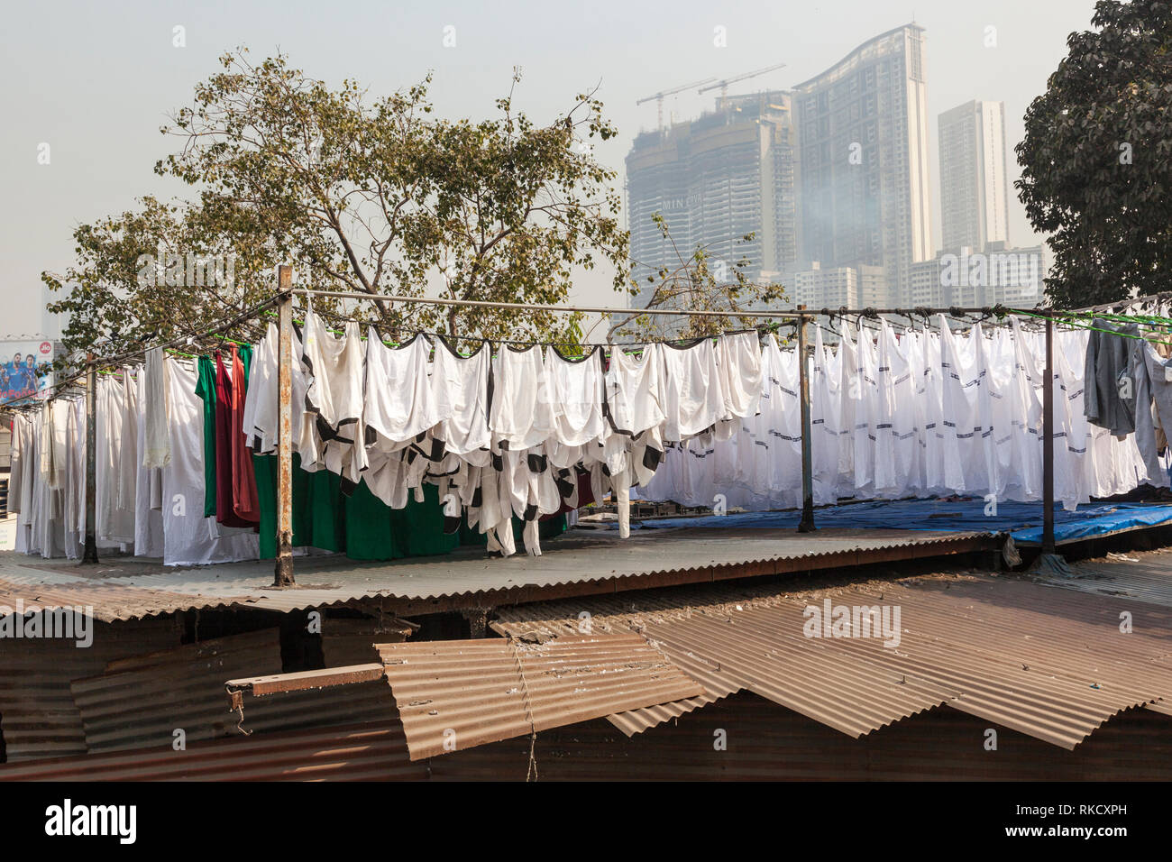 Mahalaxmi Dhobi Ghat, Mumbai, Inde Banque D'Images