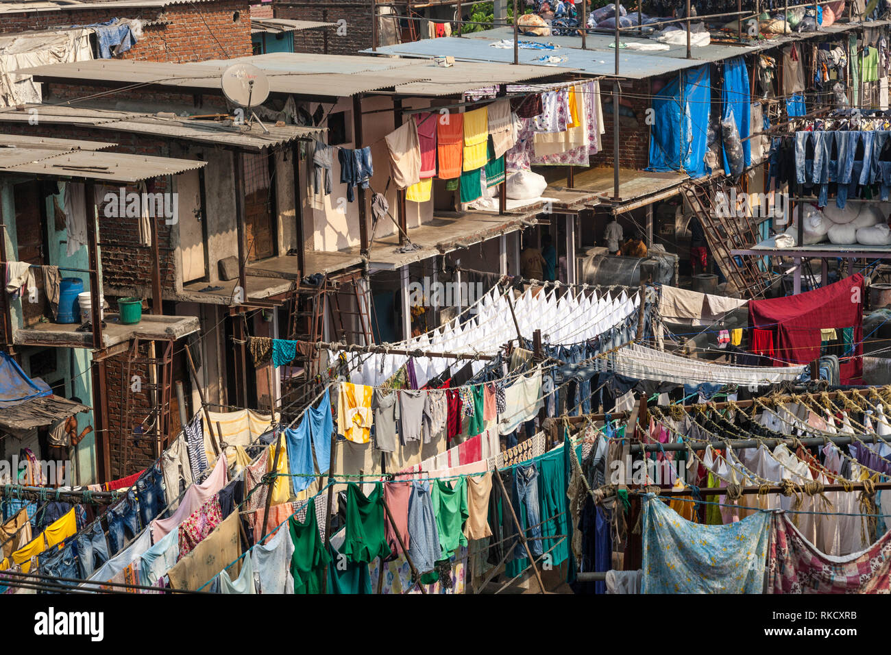 Mahalaxmi Dhobi Ghat, Mumbai, Inde Banque D'Images