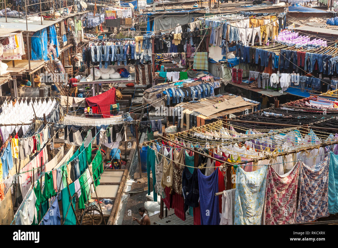 Mahalaxmi Dhobi Ghat, Mumbai, Inde Banque D'Images