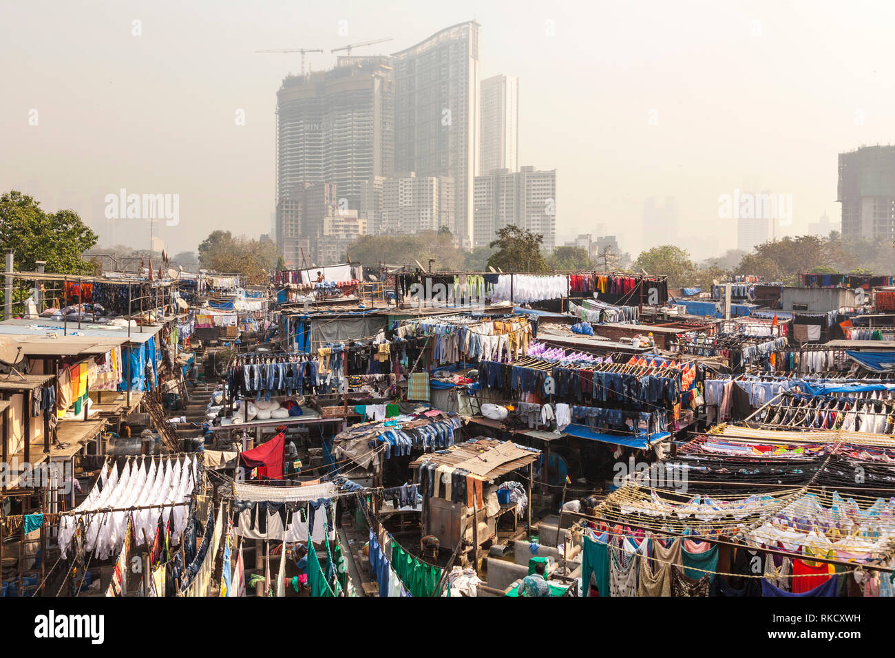 Mahalaxmi Dhobi Ghat, Mumbai, Inde Banque D'Images