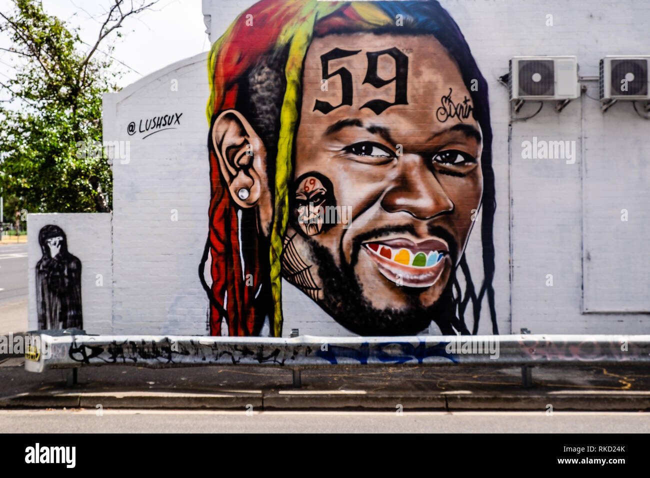 L'art de rue dans la ville de Melbourne, Australie Banque D'Images