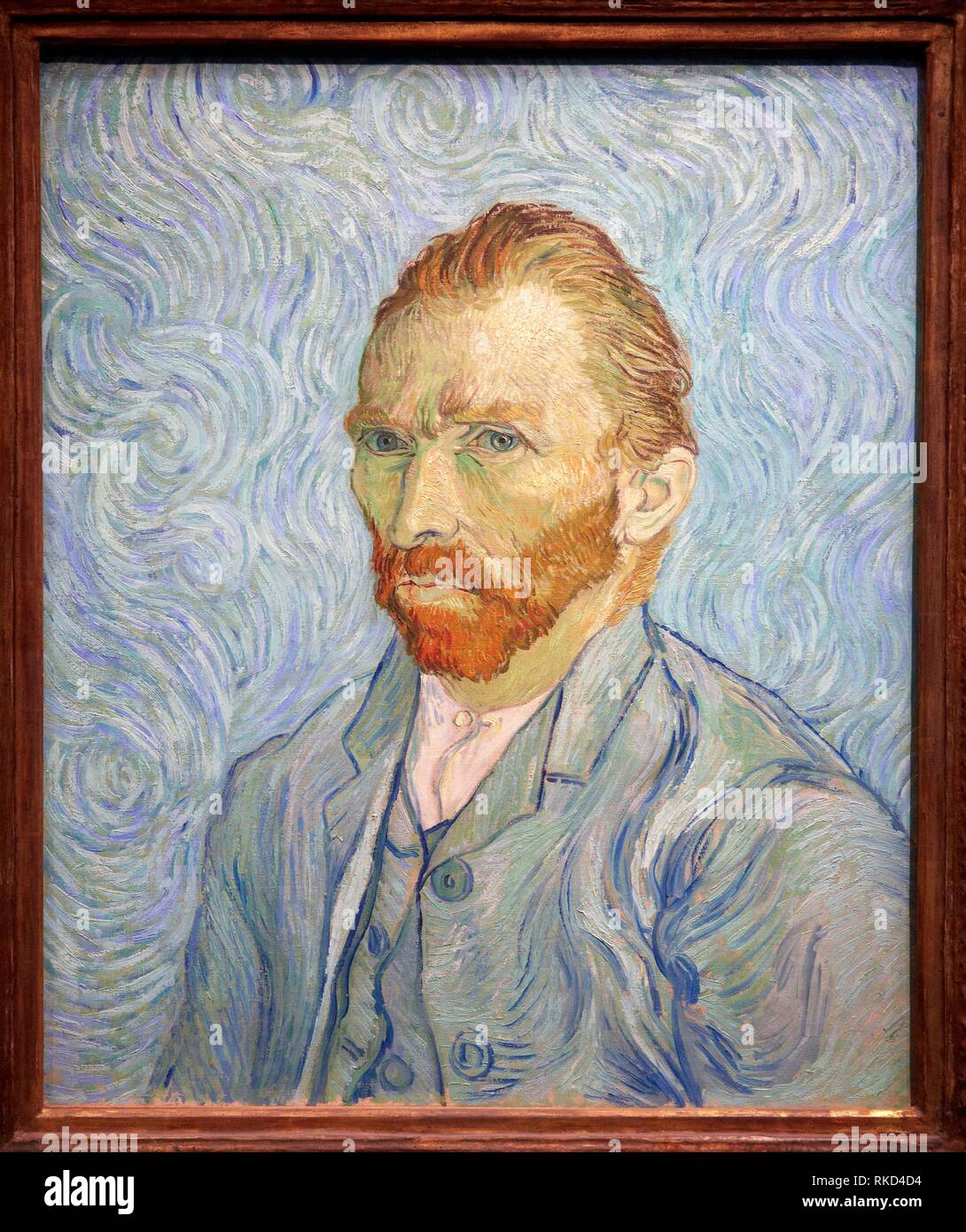 Peinture Van Gogh Musee Dorsay Autoportrait, 1889, par Vincent Van Gogh (1853-1890), huile sur toile,  65x54 cm. Musée d'Orsay. Musée d'Orsay. Paris. La France Photo Stock - Alamy