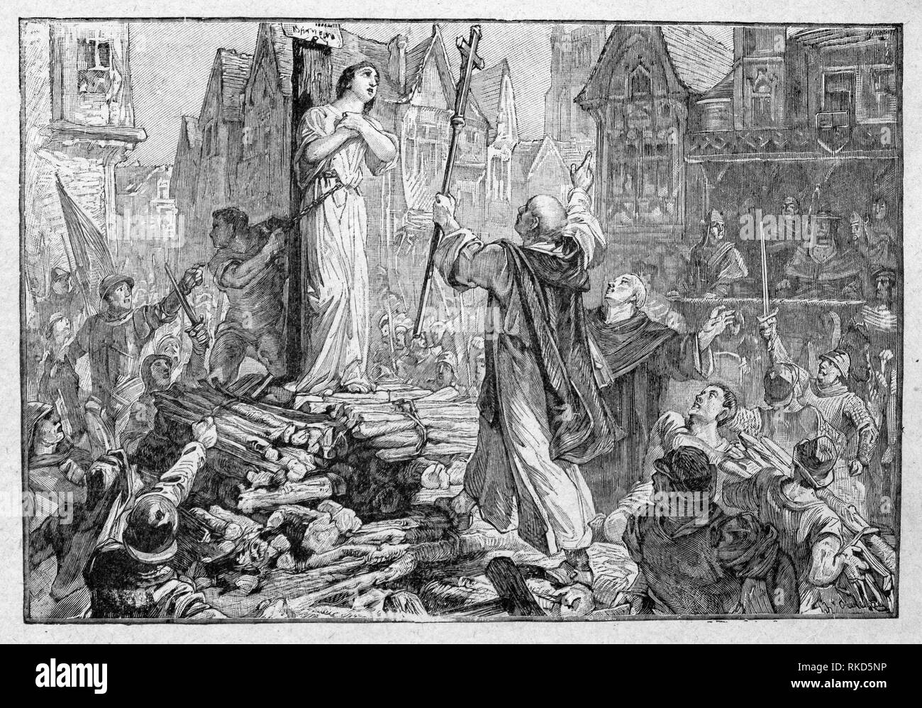 La France. Jeanne d'Arc a brûlé à Rouen. Jeanne d'Arc (Anglais : Jeanne d'Arc, 6 janvier ch. 1412 - 30 mai 1431), surnommé ''La dame d'Orléans'' (En français : Banque D'Images