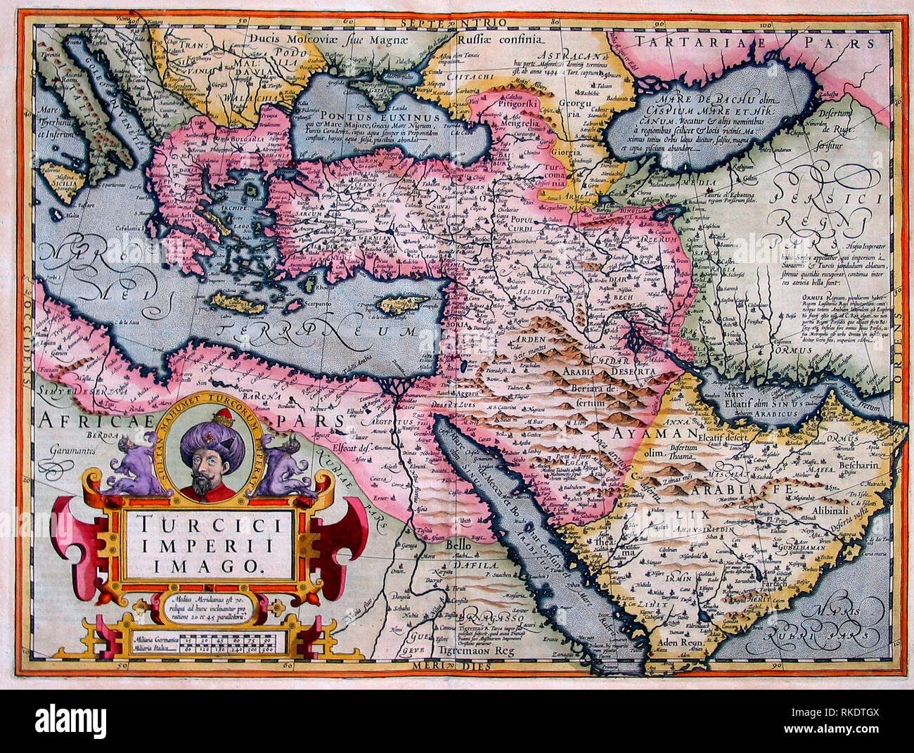 Carte de l'Empire turc, 1606 Banque D'Images