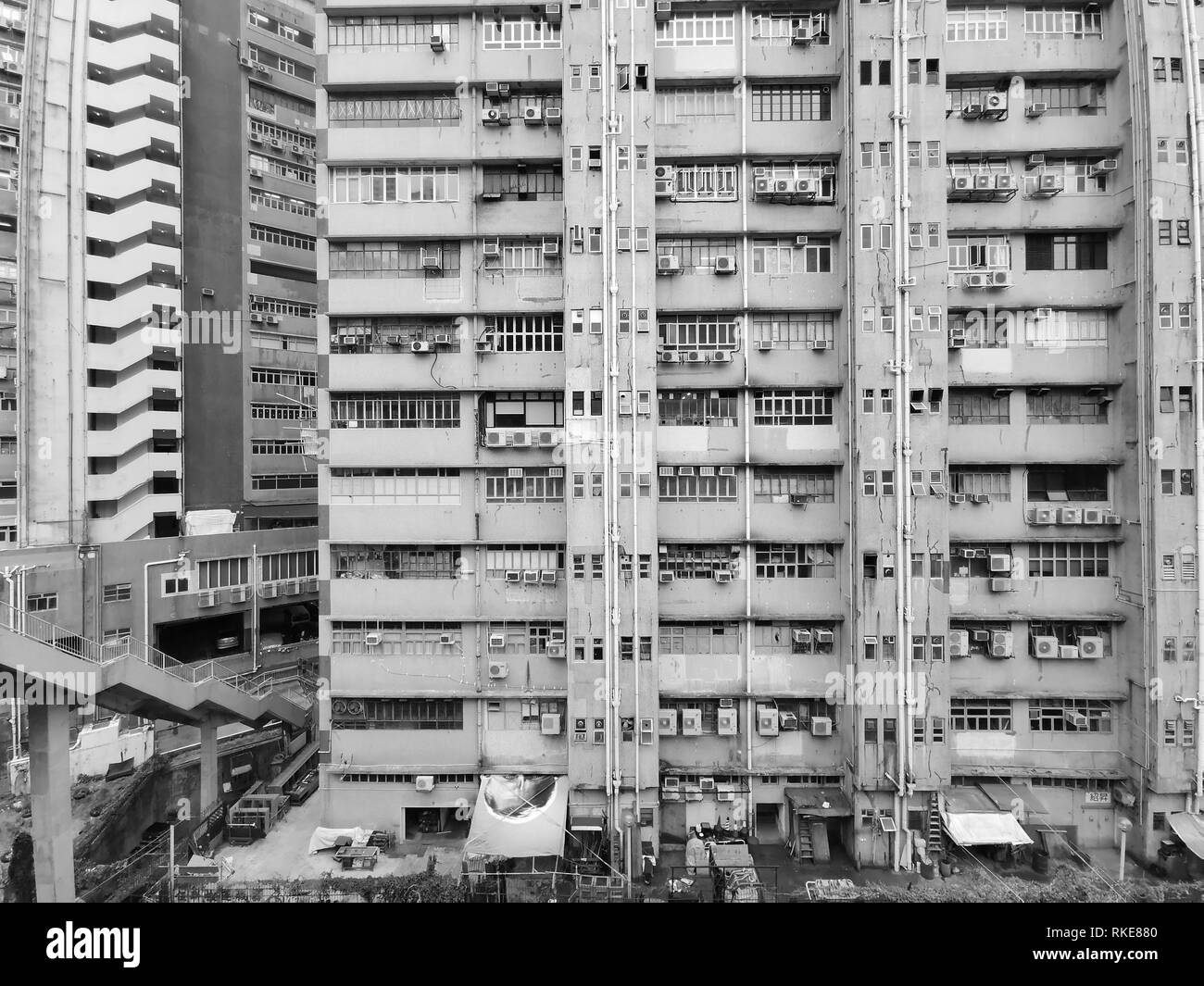 Bâtiment industriel de Hong Kong dans le district de Kwai Chung Banque D'Images